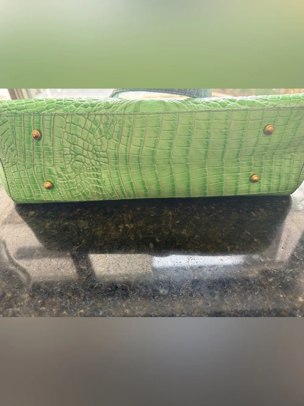 Brahmin Croc Embossed Leather Tri-Color Medium Sized Tote Bag